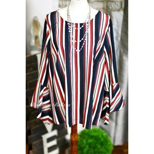 She & Sky Woven Blouse With Bell Sleeves